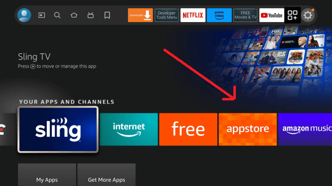 Open App Store on Firestick
