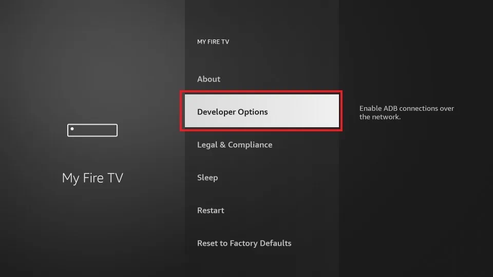 Enable the Developer options to sideload the Disney Plus APK on Firestick