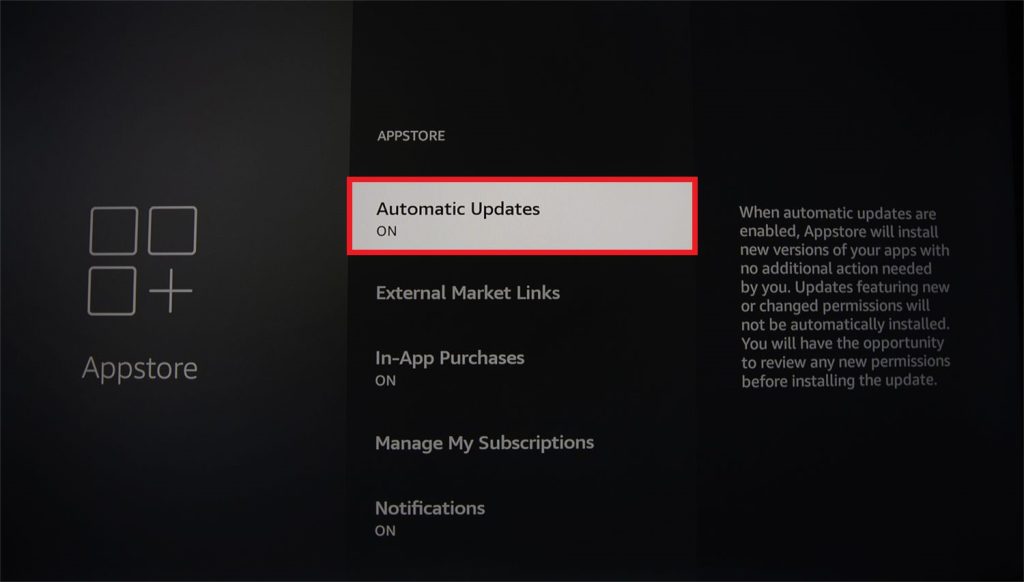 Tap Automatic Updates