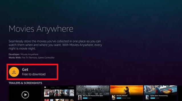 Download the Movies Anywhere app on Firestick