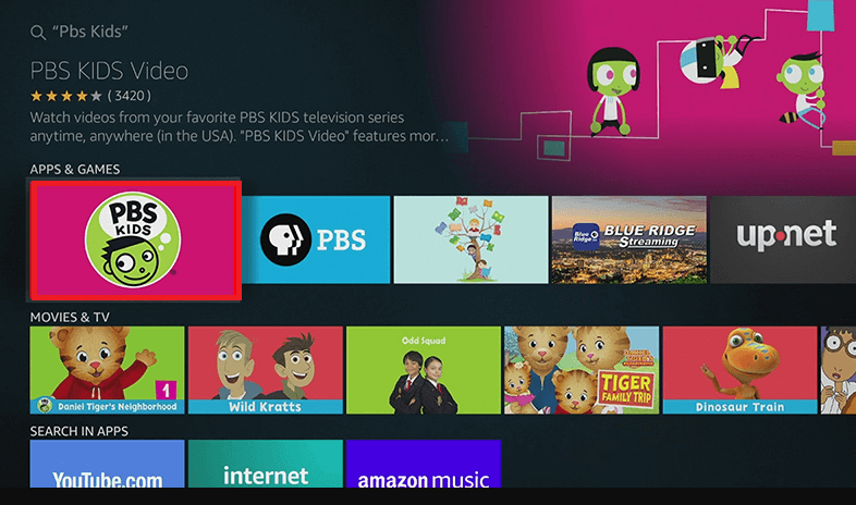 Download the PBS KIDS app on Firestick