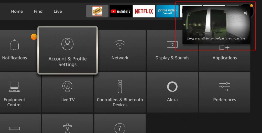 Picture in Picture Mode on Firestick - Camera Feed in PIP Mode