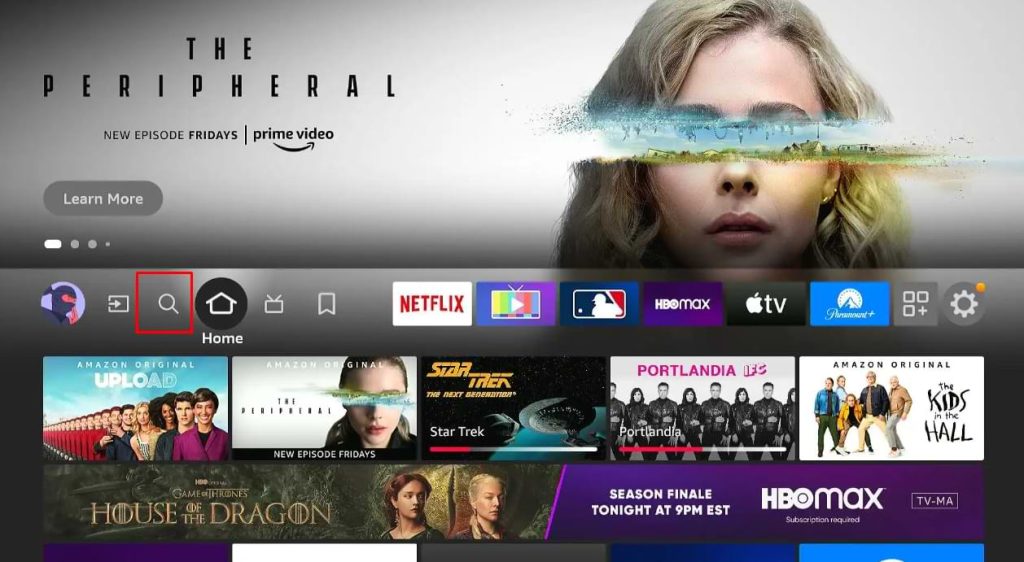 Tap the Find Icon on Firestick 
