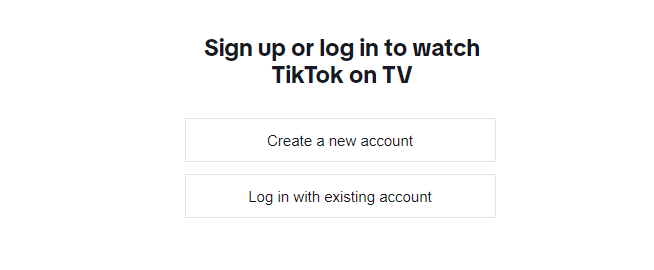 TikTok on Firestick - Login to TikTok