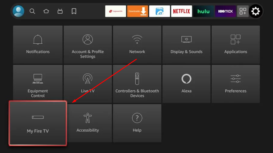 Choose the My Fire TV option 