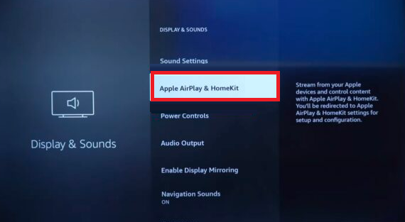 Enable the Apple AirPlay & HomeKit option