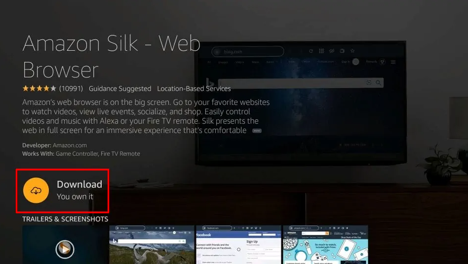 Download the Silk browser on your Firestick