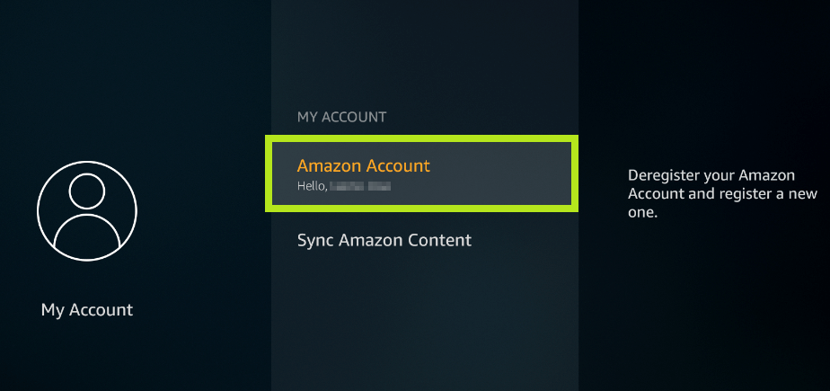 Tap Amazon Account 