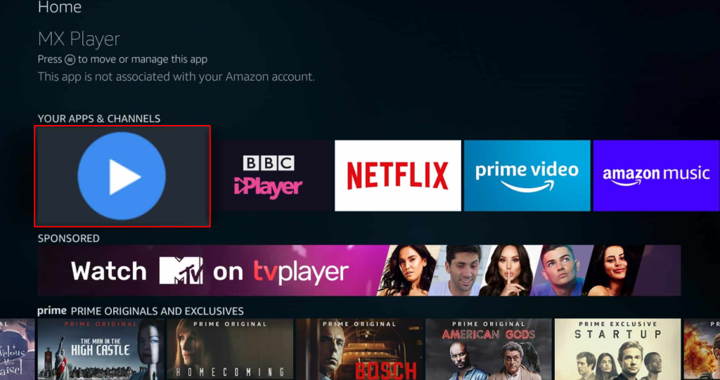 Download the MX Player app on your Firestick
