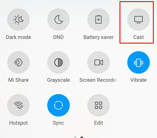 Tap the Cast icon on Android 