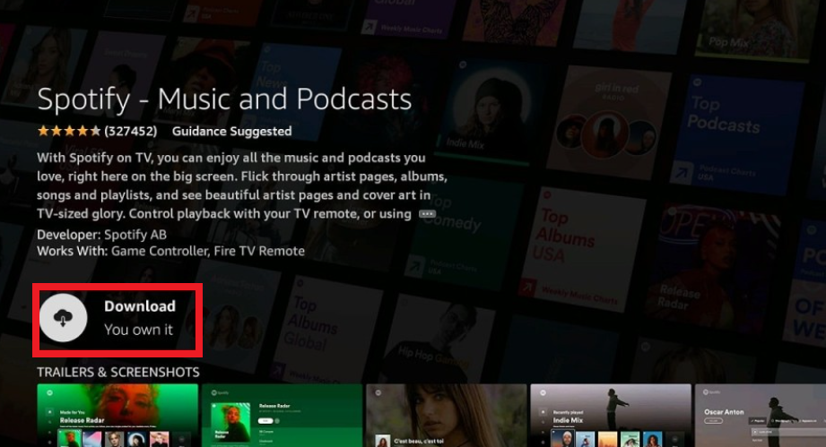 Download Spotify on Firestick