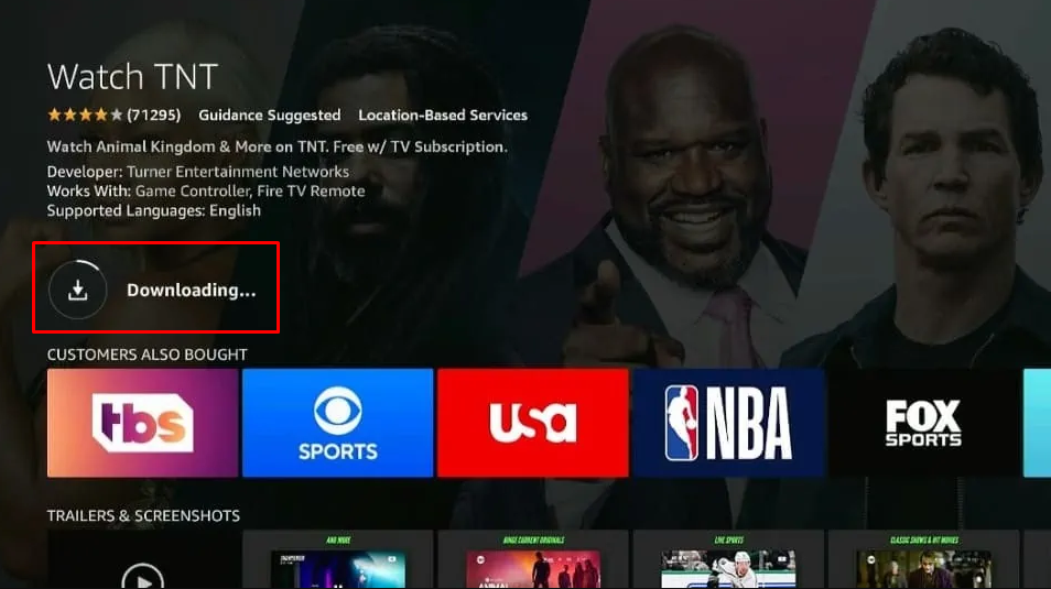 Download the TNT app on Firestick