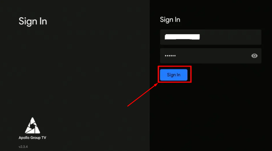 Sign in to Apollo TV on Firestick