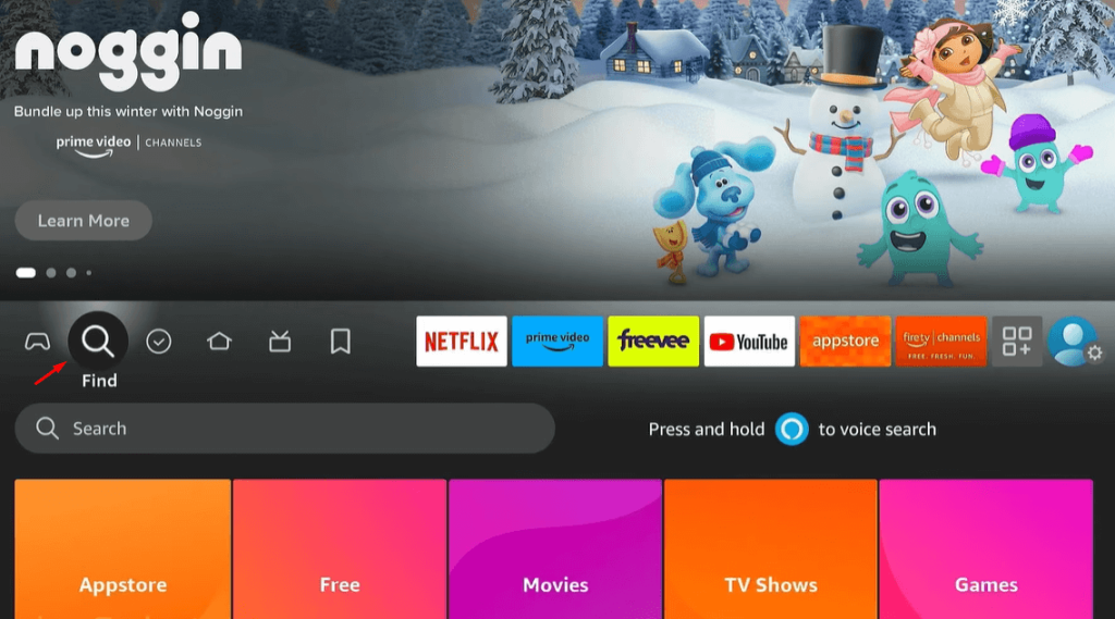 Click Find Icon to Install Streaming App Firestick to Watch Paramount Network