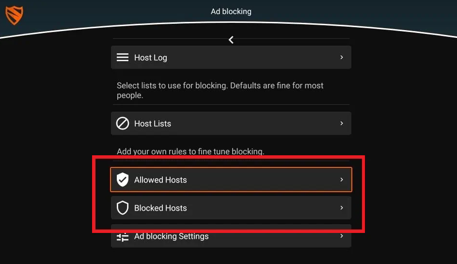 Customize the ads settings from the Blokada app 