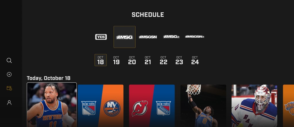 Watch MSG Go content using the Gotham Sports app