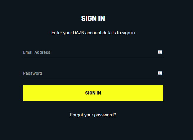 Sign In to DAZN