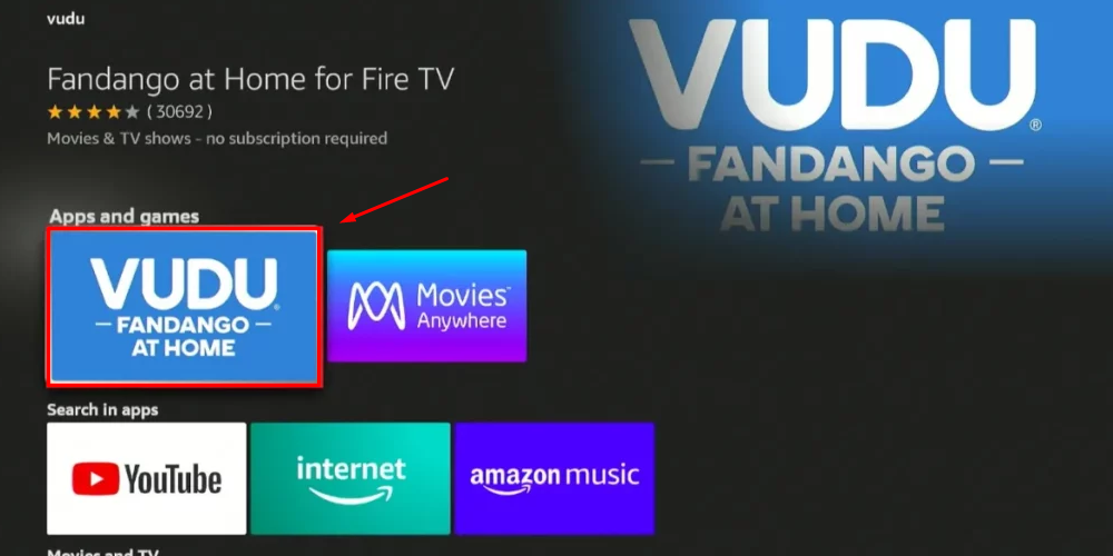 Download Vudu on Firestick