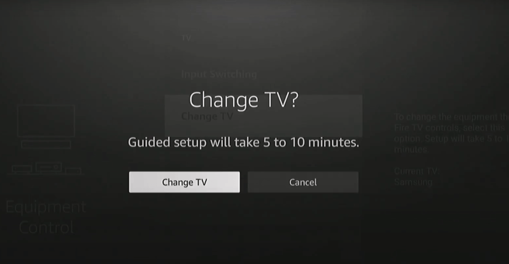 Choose the Change TV option