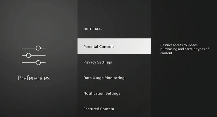 Choose the Parental Controls Option to Block YouTube on Firestick