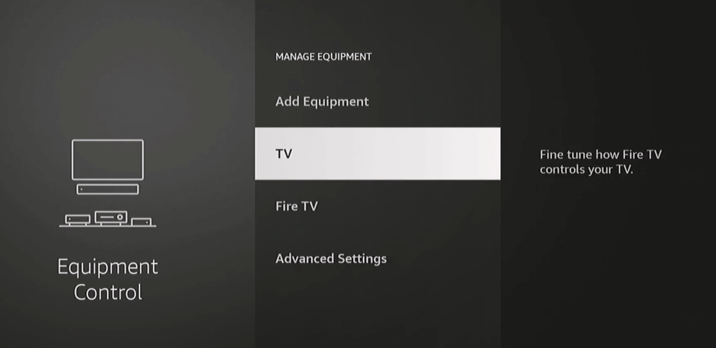 Choose the TV Option to to Program the Firestick Remote to Your TV